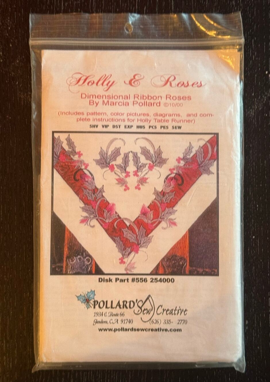 Pollard's Sew Creative Holly & Roses Pattern for Embroidery Machine with CDROM